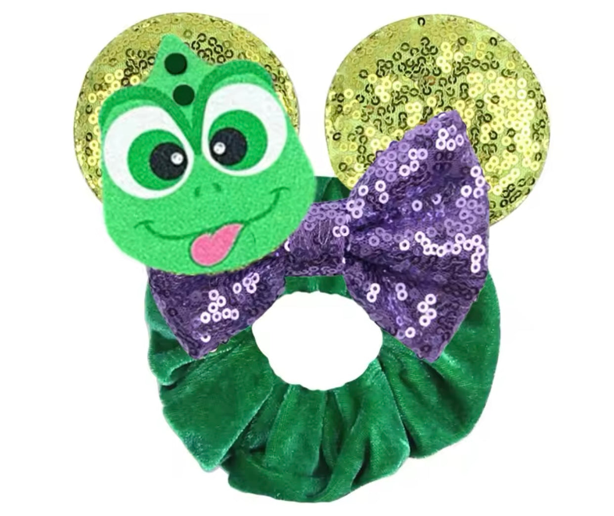 Mouse Ear Velvet Scrunchies, Tangled, Pascal, Chameleon