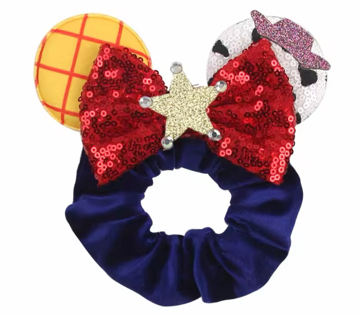 Mouse Ear Velvet Scrunchie, Toy Story, Jessie/Woody