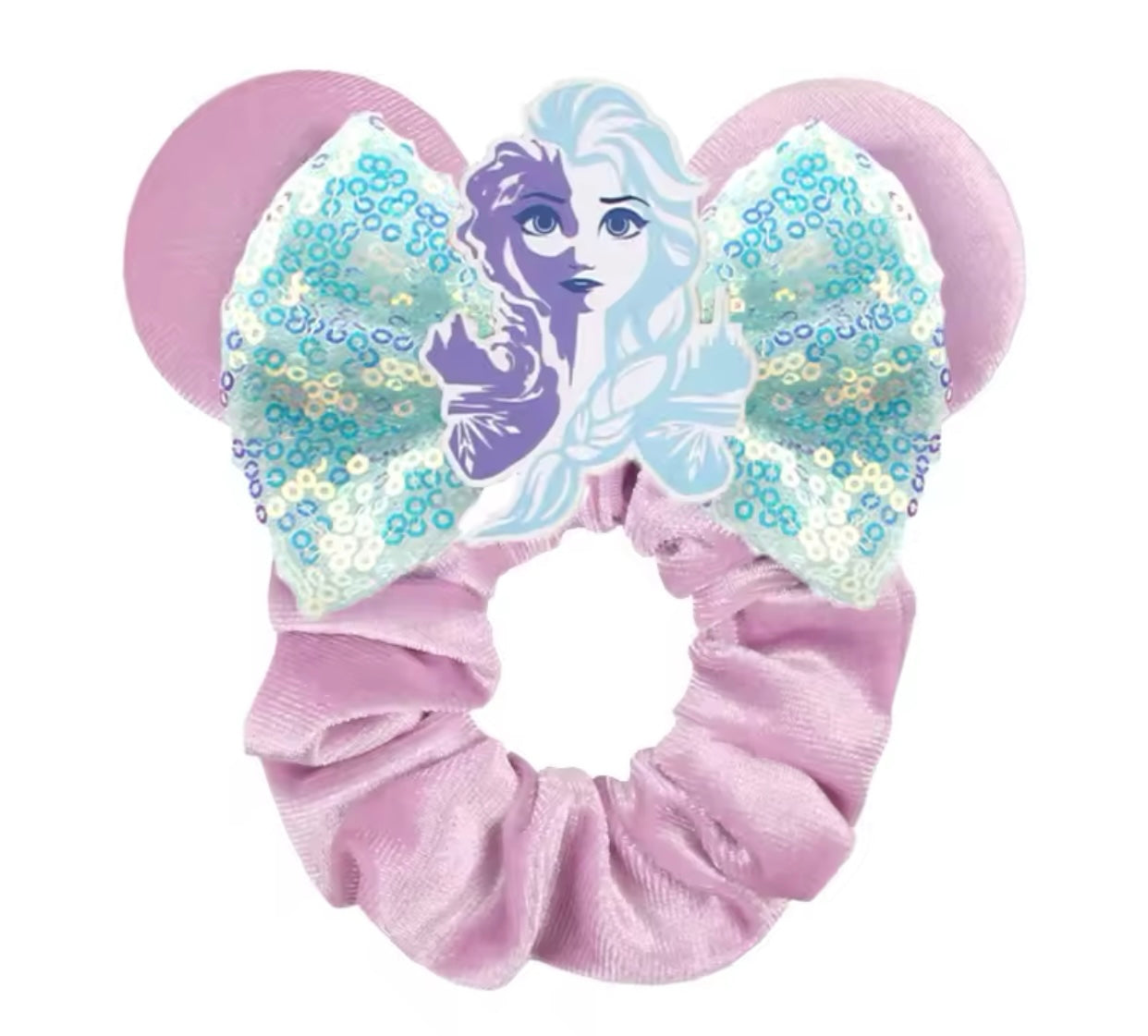 Mouse Ear Velvet Scrunchie, Frozen, Elsa, Frozen Queen