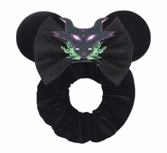 Mouse Ear Velvet Scrunchie, Maleficents Dragon, Diablo