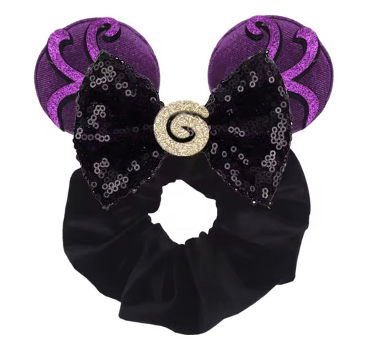 Mouse Ear Velvet Scrunchie, Ursula, Mermaid, Ariel
