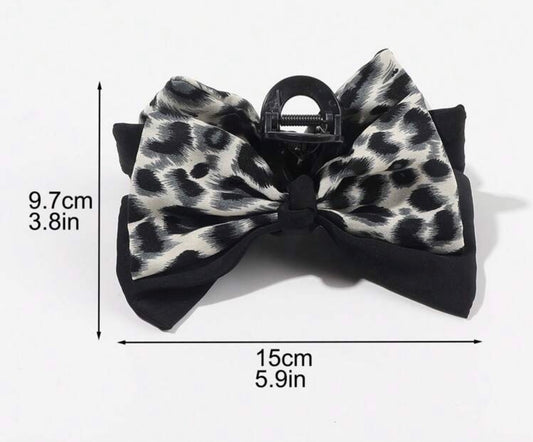 Large Leopard Print Bow, Claw Clip, Hair, Bow, Clutch