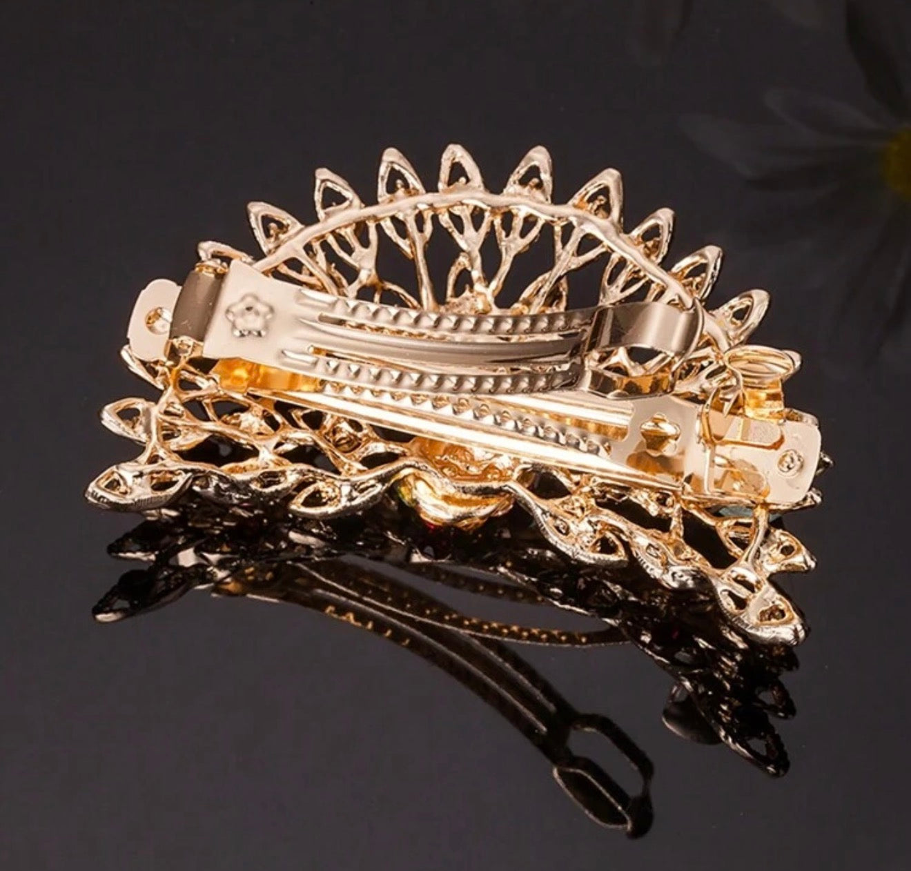 Multi Coloured Peacock, Hair Clip, Barrette Clip