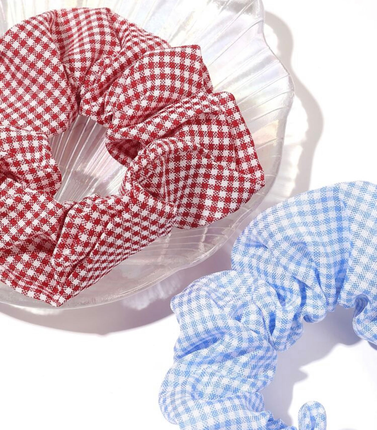 Gingham Scrunchies, Checked School Scrunchies, Choice of Colour