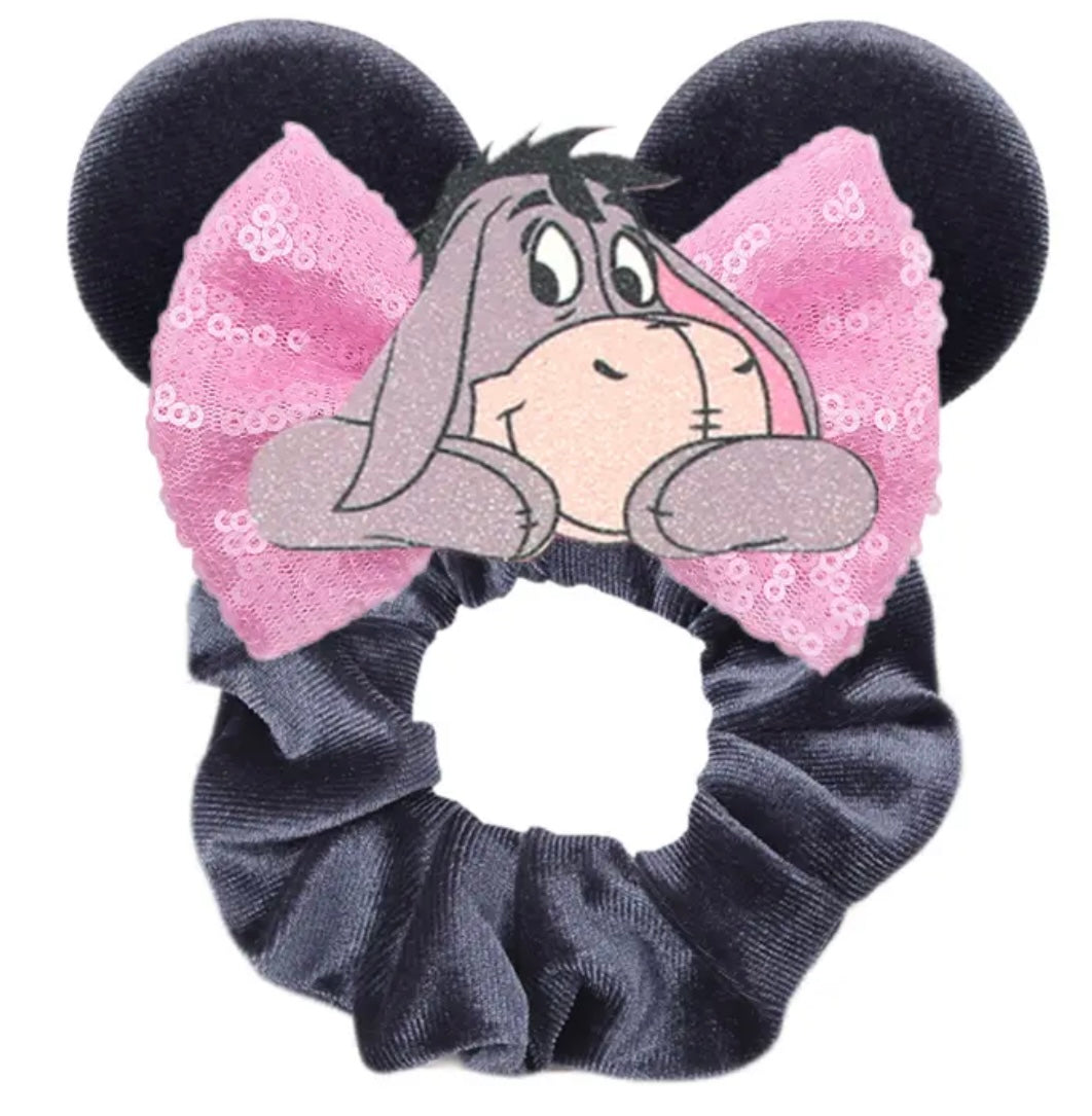 Mouse Ear Velvet Scrunchie, Donkey, Eeyore