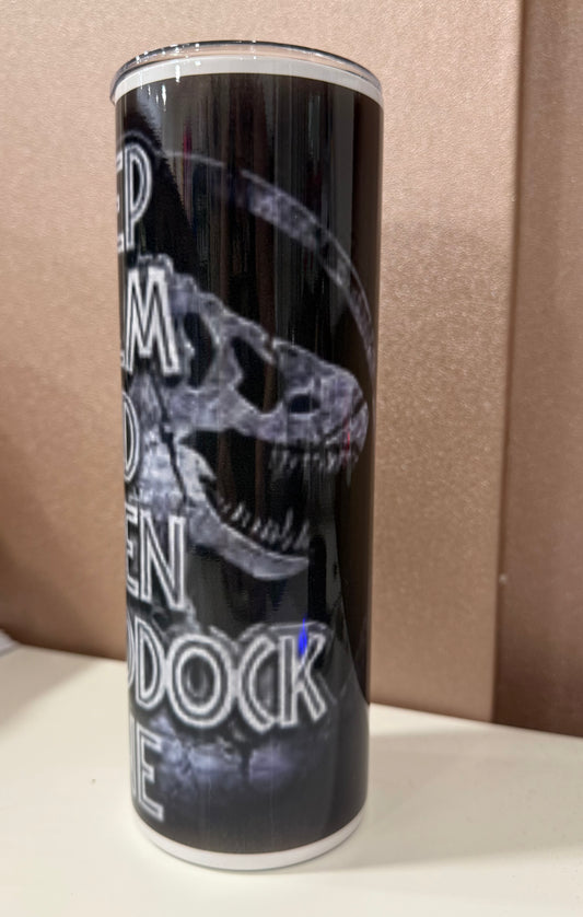 Jurrasic Park, Open Gate Nine, 20oz Tumbler, Insulated, Stainless Steel, Hot & Cold use