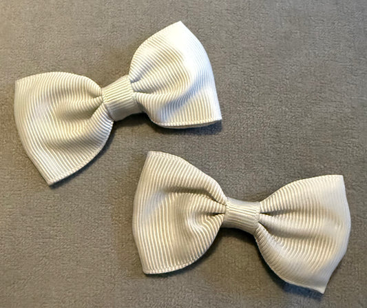 Grey Bows, Ribbon Hairbows, Hair, Bow, School, Hair Clip