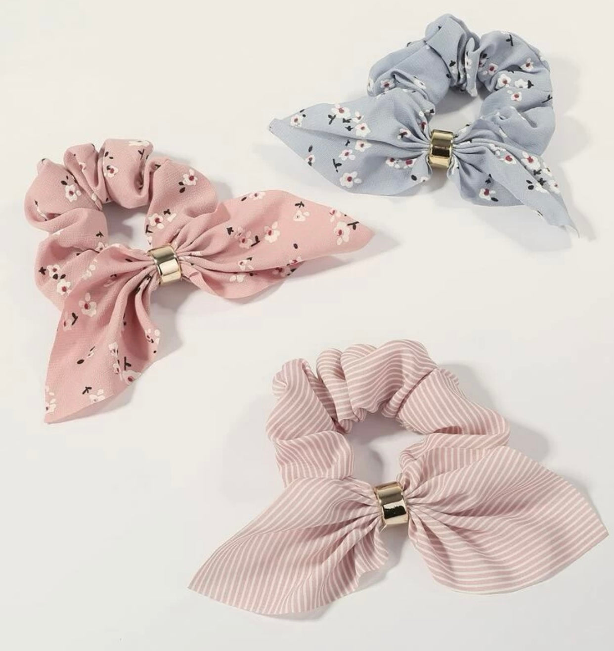 Floral Tassel Scrunchies, Ditsy Flowers, Summer Scrunchies, Choice of Colours