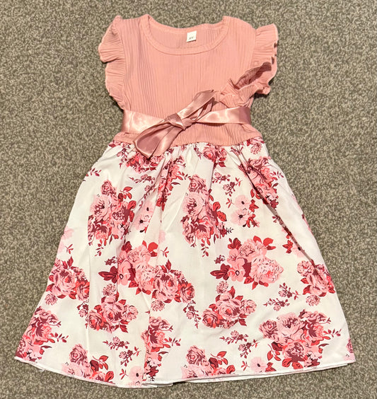 Pink & White, Floral Dress, Toddler, Children