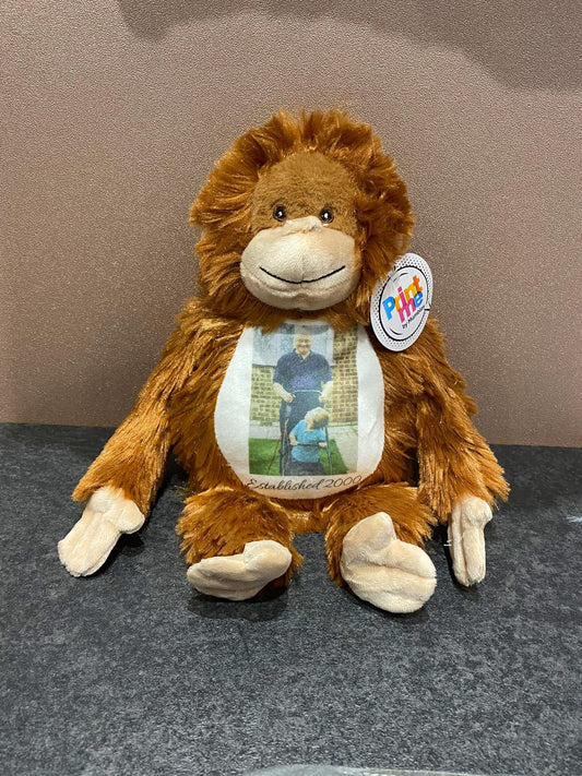 Orange Orangutan, Mini Mumbles Bear, Print Me Bear, Personalised Soft Toy