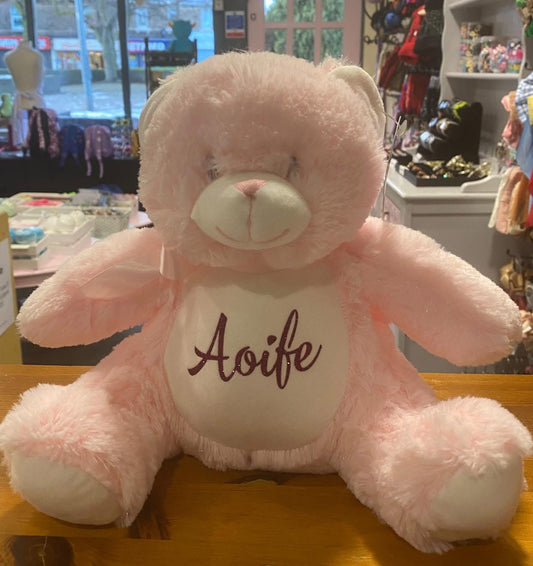 Pink Bear, Mini Mumbles Bear, Print Me Bear, Personalised Soft Toy