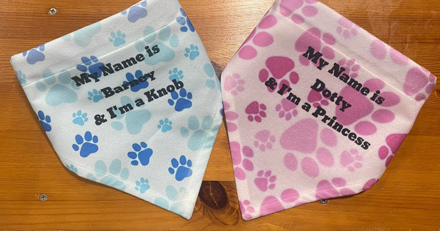Large Dog Bandana, Pet Scalf, Pet Collar, Personalised