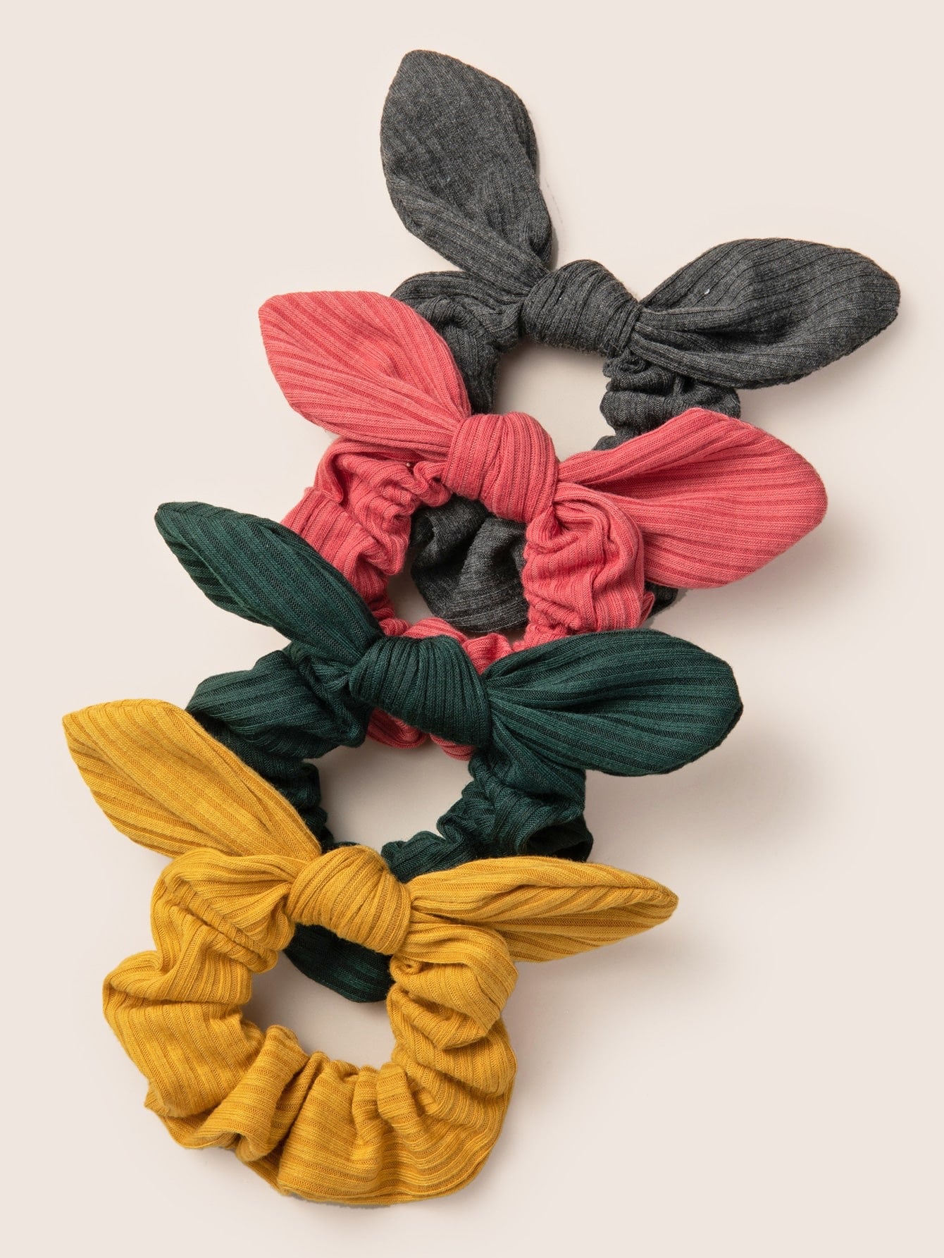 Ribbed Plain Tassel Scrunchies, Autumn Colour Scrunchies
