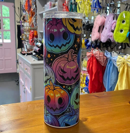 20oz Tumbler, Halloween Pumpkins, Insulated, Stainless Steel, Hot & Cold use, Personalised