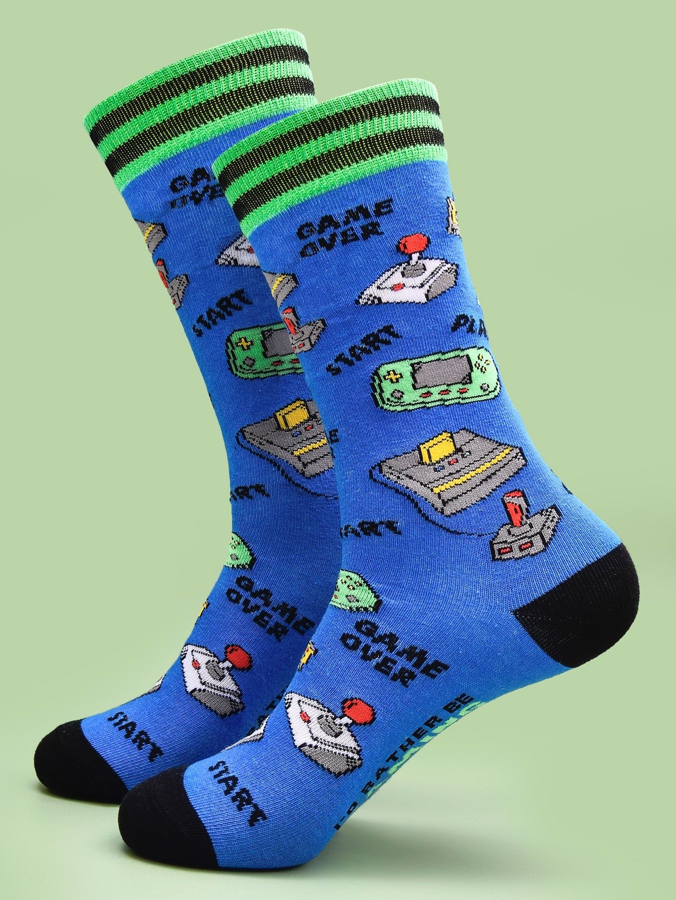Gamer Novelty Socks, Adult Socks, Blue Socks