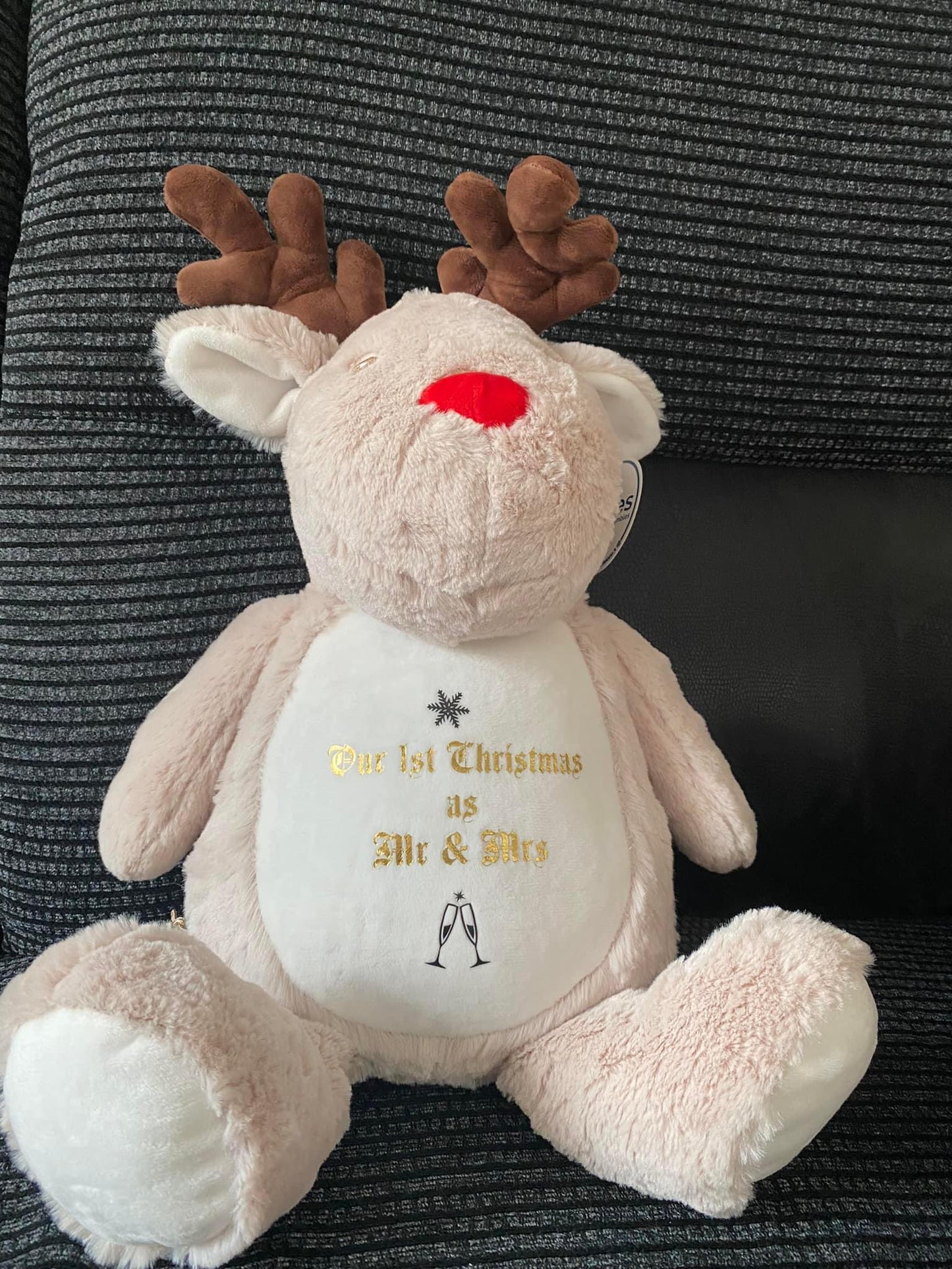 Reindeer, Mumbles Bear, Personalised Soft Toy, Christmas, Teddy