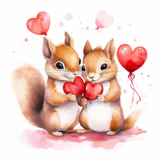 Love Squirrels, Valentines, Coaster, Cushion, Water Bottle, Keyring, Travel Mug