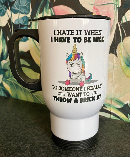 Unicorn, Sarcastic, Travel Mug, Ceramic Mug, Coaster, Cushion, Water Bottle, Keyring