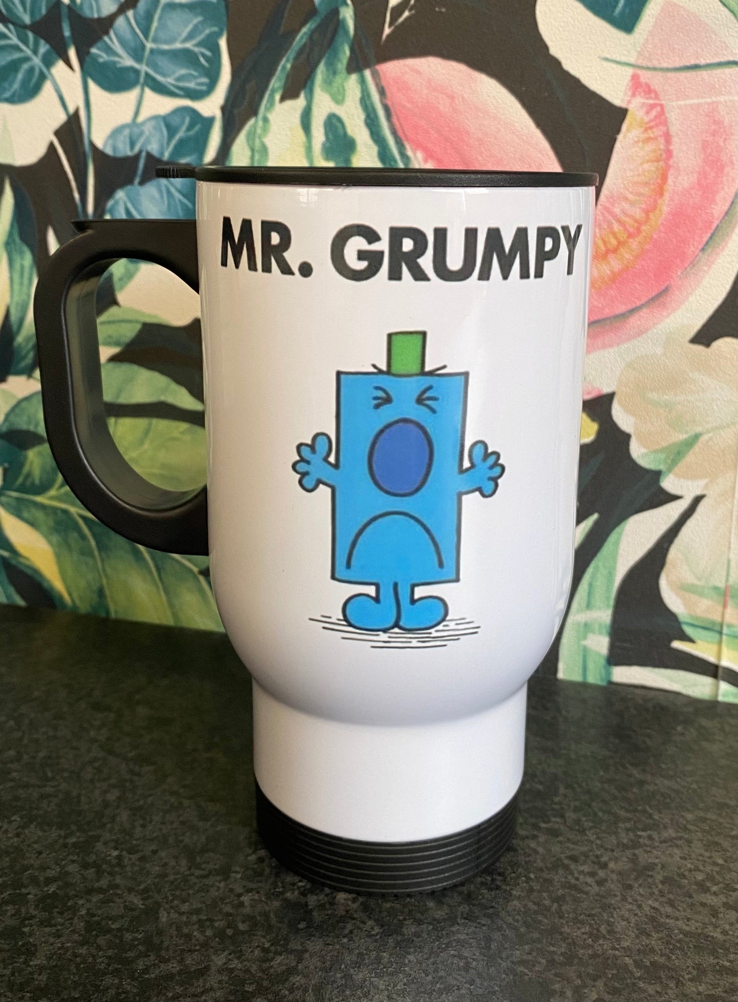 Mr Grumpy, Ceramic Mug, Coaster, Cushion, Water Bottle, Keyring, Travel Mug
