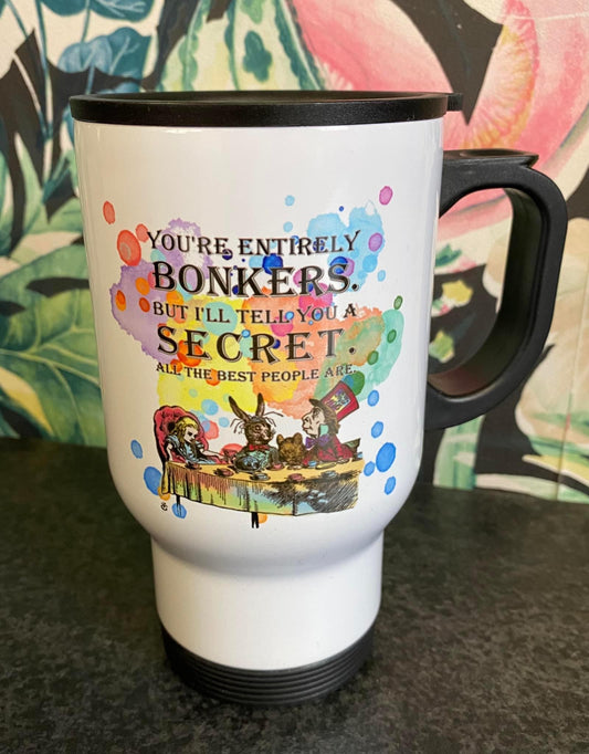 Bonkers, Travel Mug, Alice in Wonderland, Thermos Mug