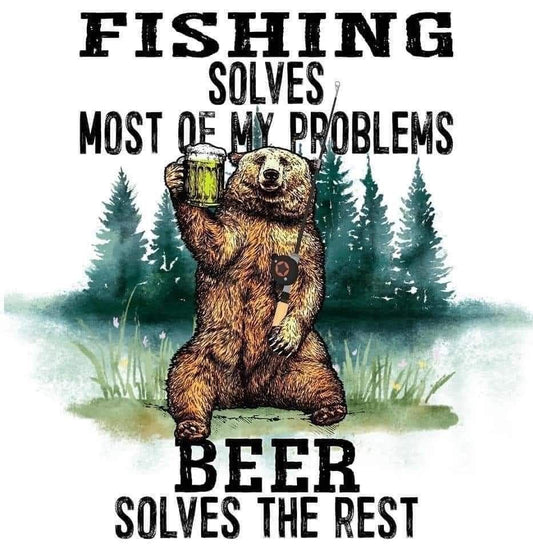 Fishing Solves Most of My Problems, Coaster, Cushion, Water Bottle, Keyring, Travel Mug