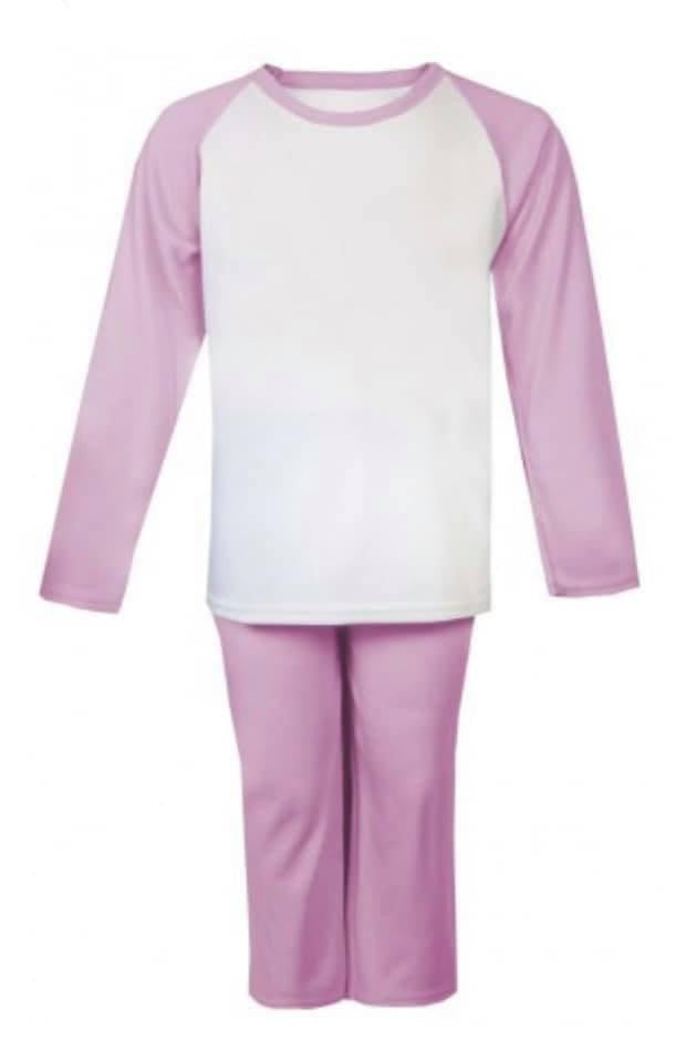 Kids Personalised Easter PJs - Plain Pink - Bunny, Ages 6 Month - 10 Years