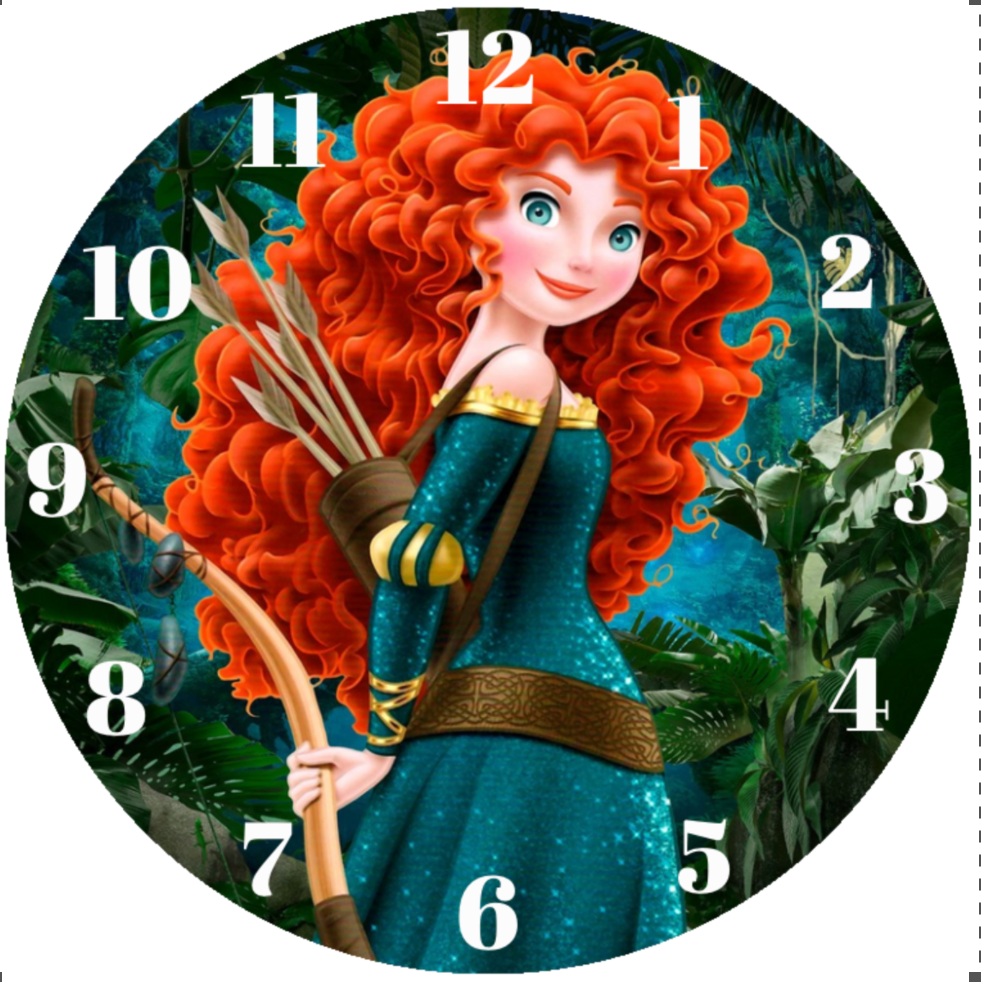 Merida Design, Toughened Glass Clock, Brave Scottish Princess