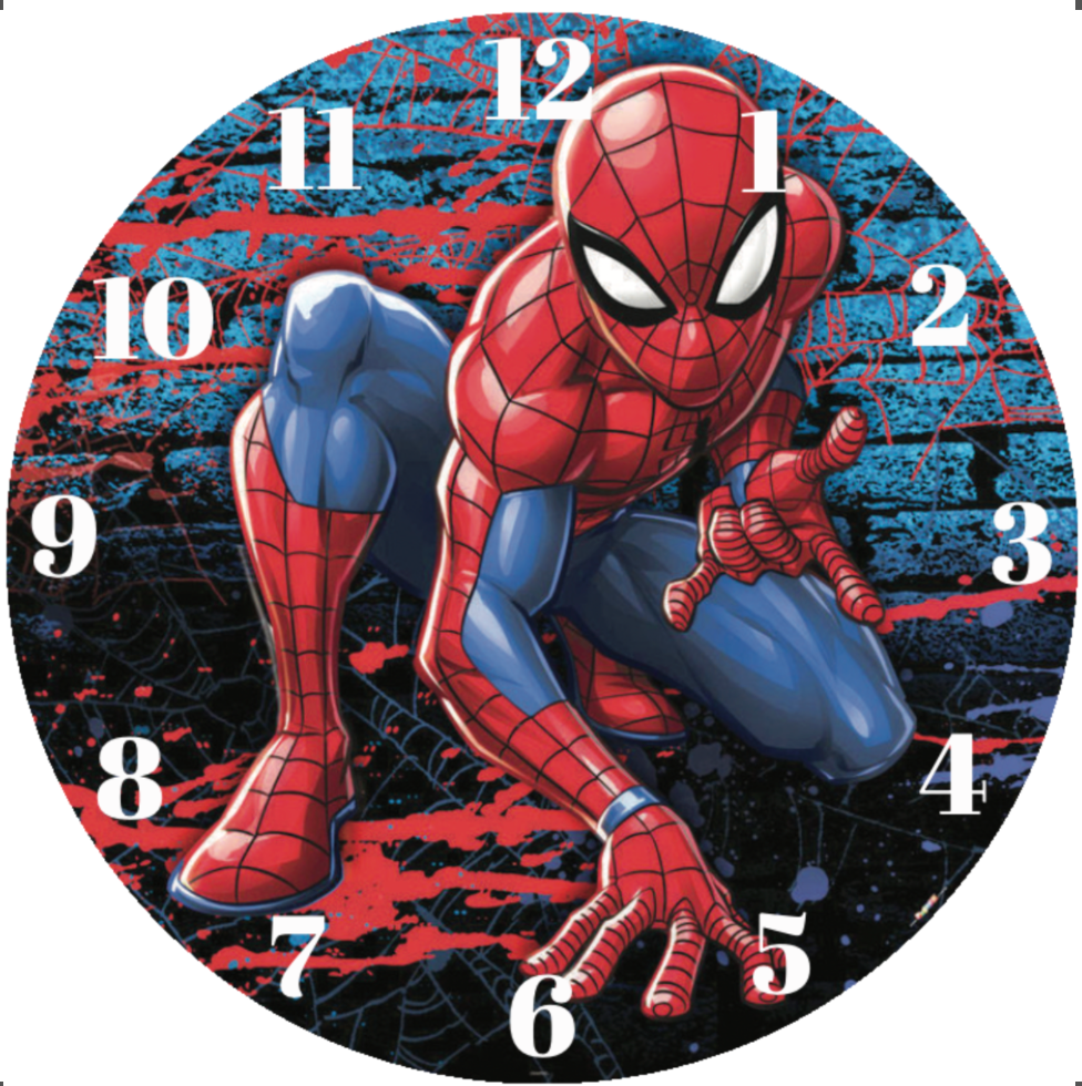 Spiderman Design, Toughened Glass Clock