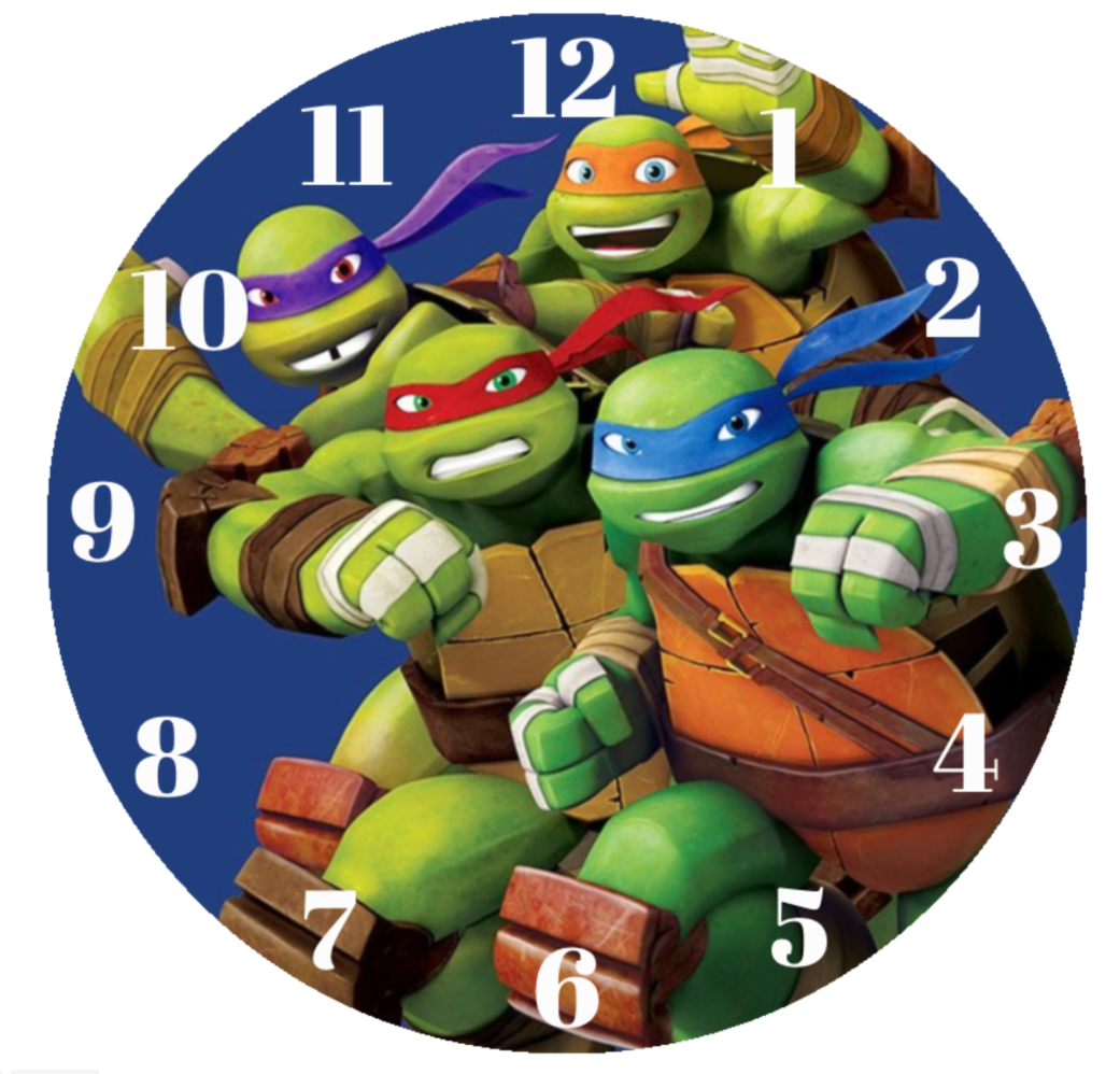 Teenage Mutant Ninja Turtles Design, Toughened Glass Clock