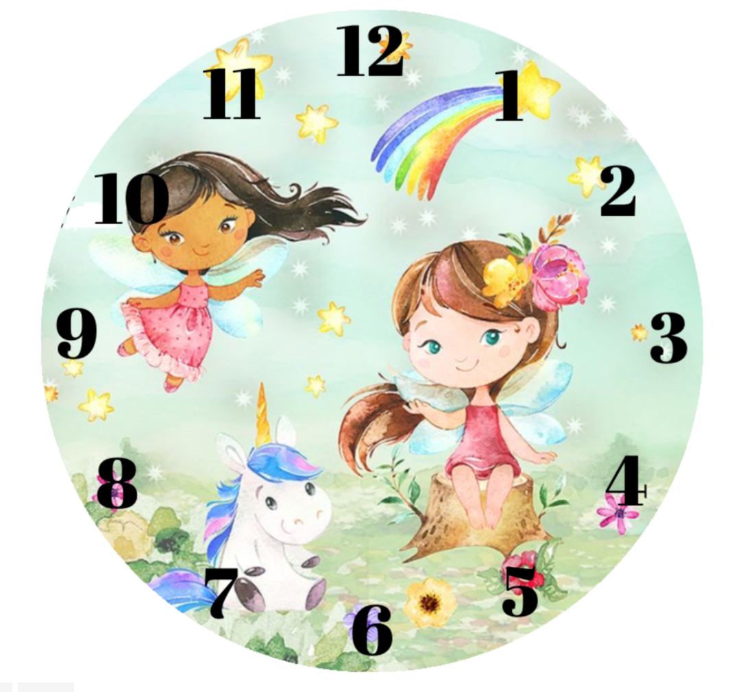 Unicorn & Fairy Design, Toughened Glass Clock