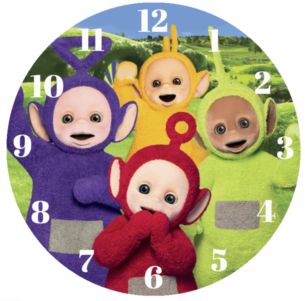 Telly Tubbies Design, Toughened Glass Clock