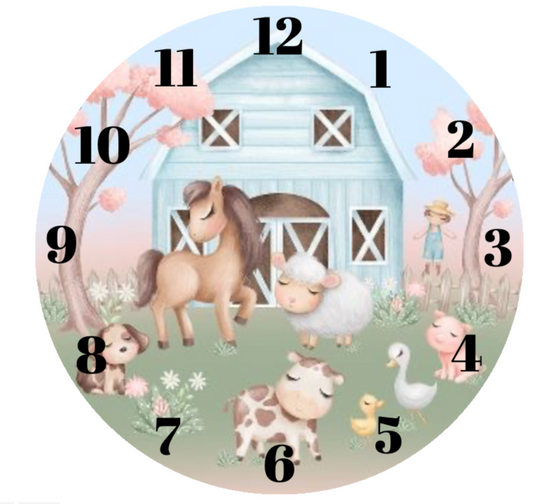 Farm Yard Design, Toughened Glass Clock