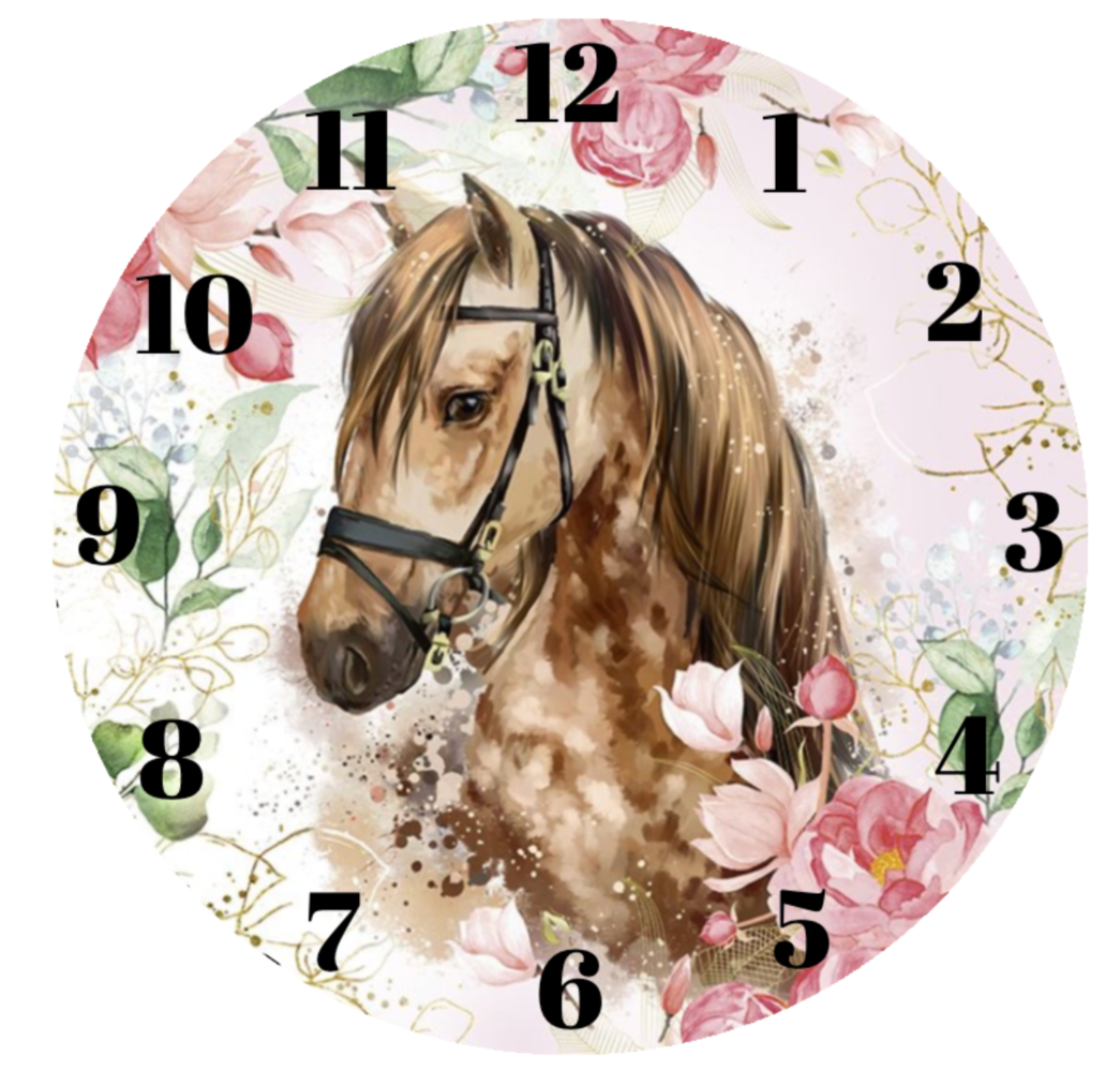 Horse Design, Toughened Glass Clock