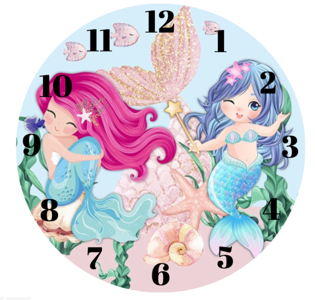 Mermaid Design, Toughened Glass Clock