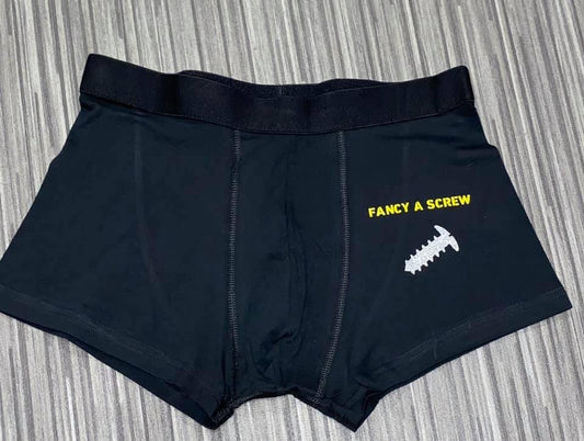 Boxer Shorts, Fancy a Screw, Personalised Novelty Adult Shorts, Valentines, Gifts