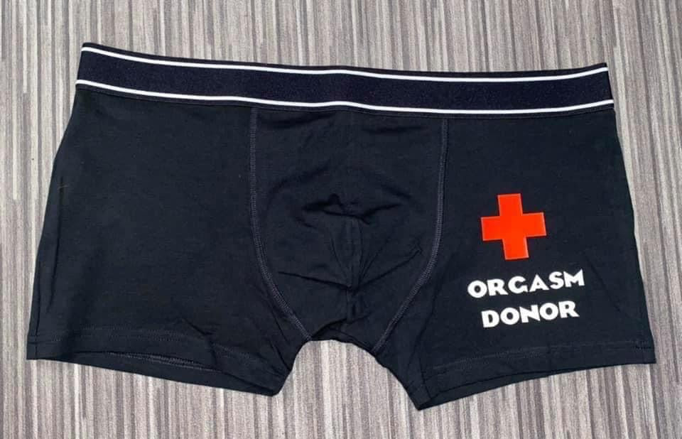 Boxer Shorts, Orgasm Donar, Personalised Novelty Adult Shorts, Valentines, Gifts