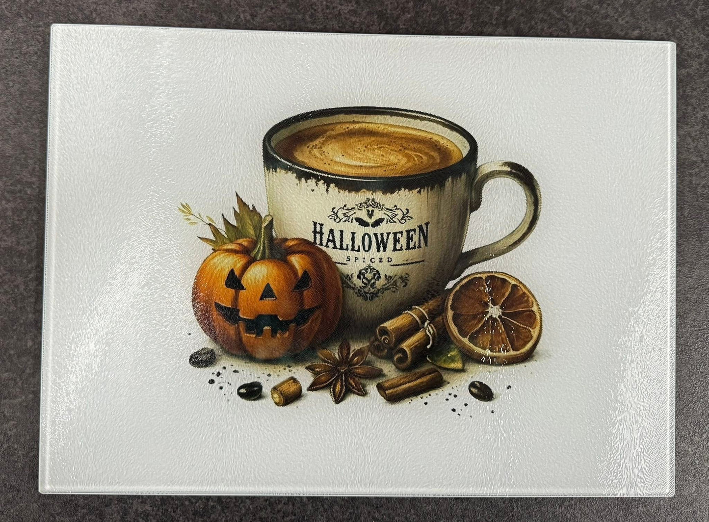 Large Glass Chopping Board, Halloween, Sublimation, Worktop Saver