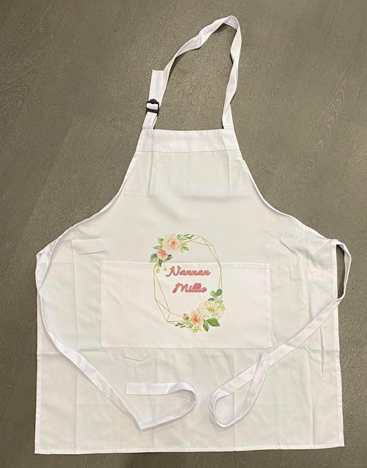 Personalised Adult Apron, Pink, White or Beige Pinny, Cooking, Baking, Personalised, Unisex, Mens, Women’s