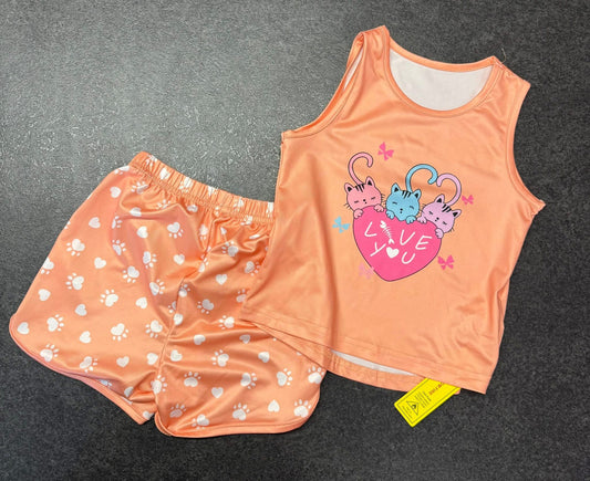 Orange Cats, Short Set, Toddler, Children