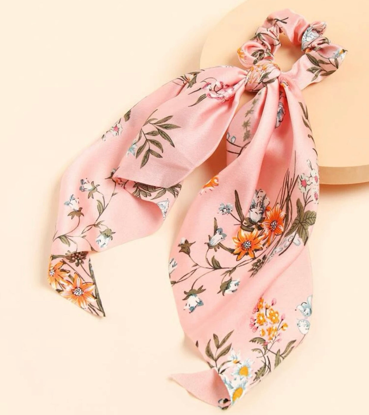 Floral Tassel Scrunchies, Summer Scrunchies, Choice of Colours