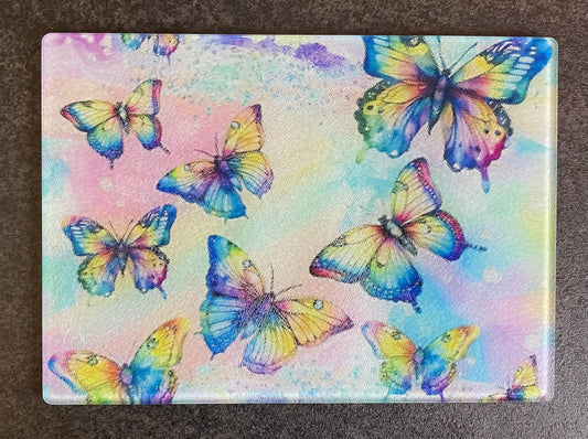 Glass Chopping Board, Butterfly, Worktop Saver