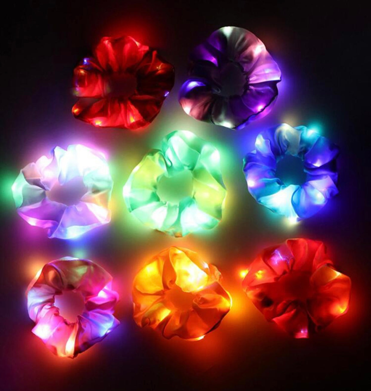 Flashing, Light Up, Colour Scrunchies, Summer Scrunchies, Choice of Colours