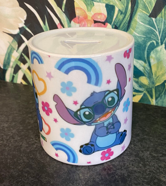 Stitch Money Box, Piggy Bank, Savings, Ceramic Money Box, Personalisation