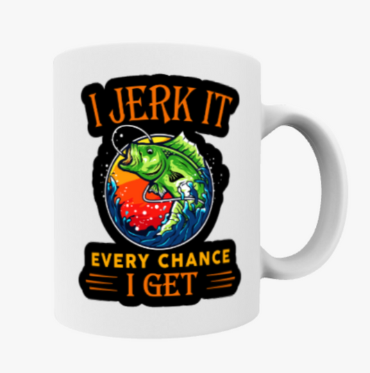 I Jerk it Every Chance I Get, Ceramic Mug, Coaster, Cushion, Water Bottle, Keyring, Travel Mug