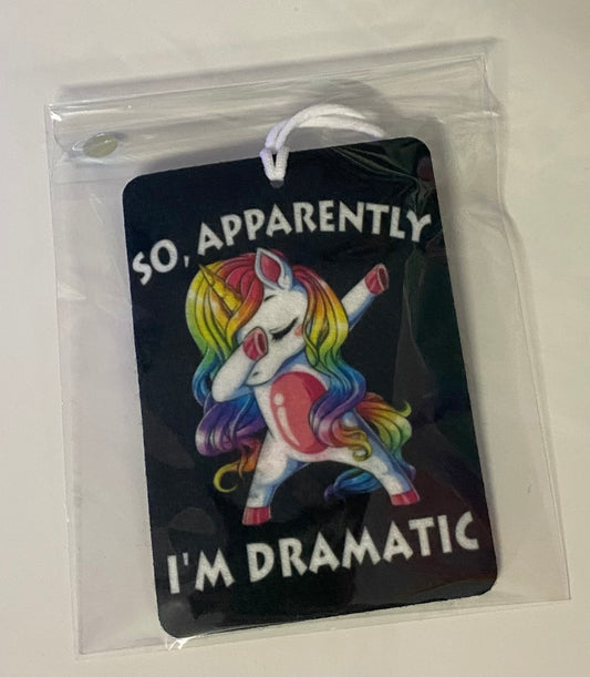 Hanging Air Freshener, So Apparently I’m Dramatic, Unicorn, Funny Car Air Freshener