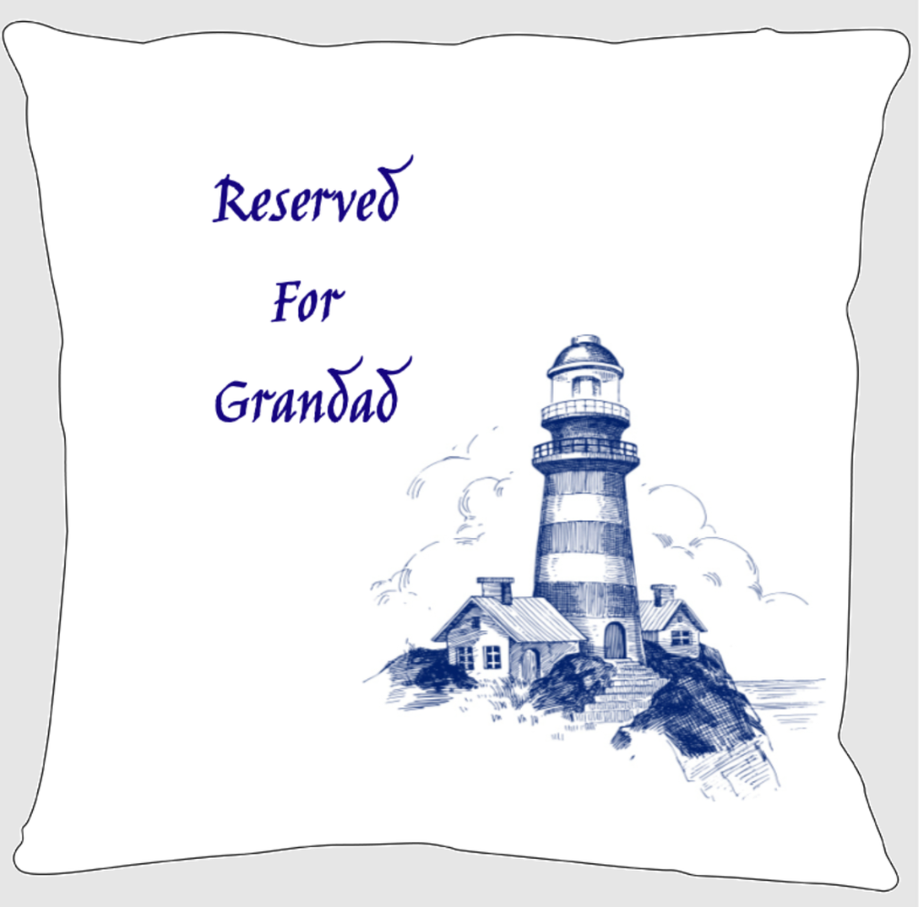 Personalised Cushion, Reserved For Grandad Pillow, 45cm