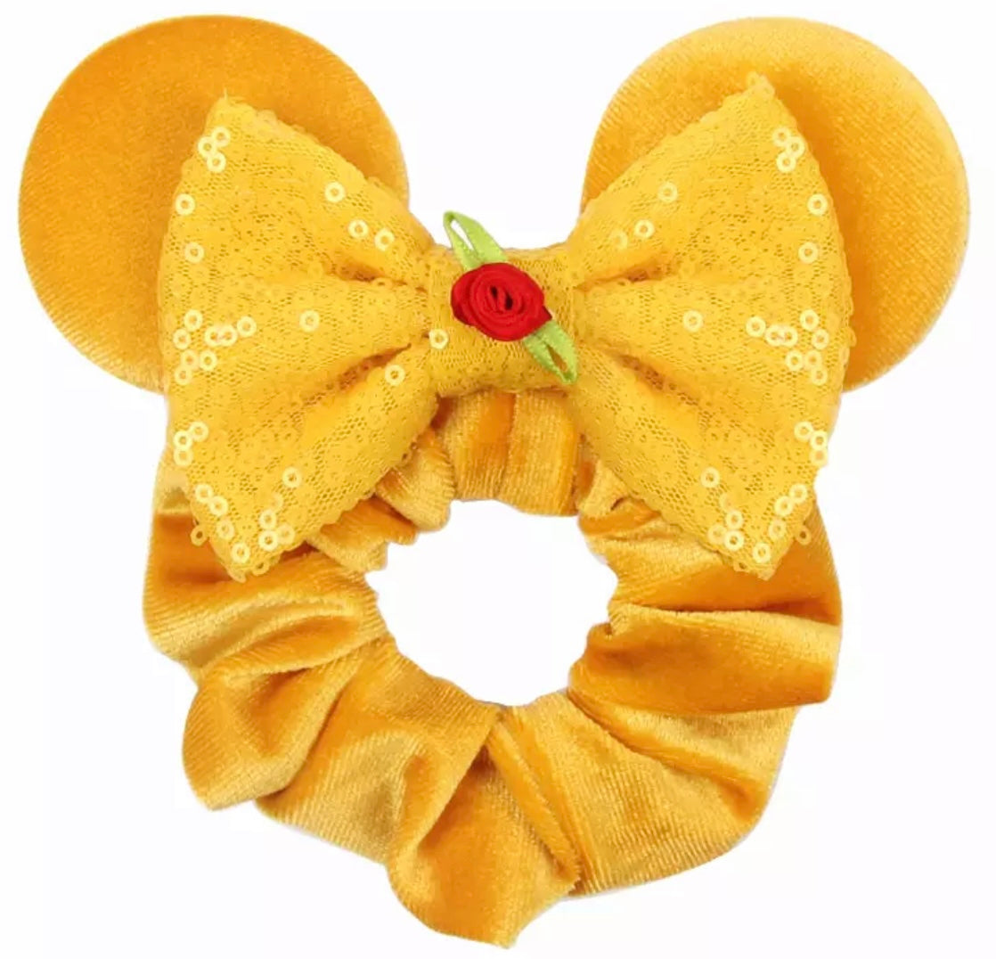 Mouse Ear Velvet Scrunchie, Belle, Beauty and the Beast