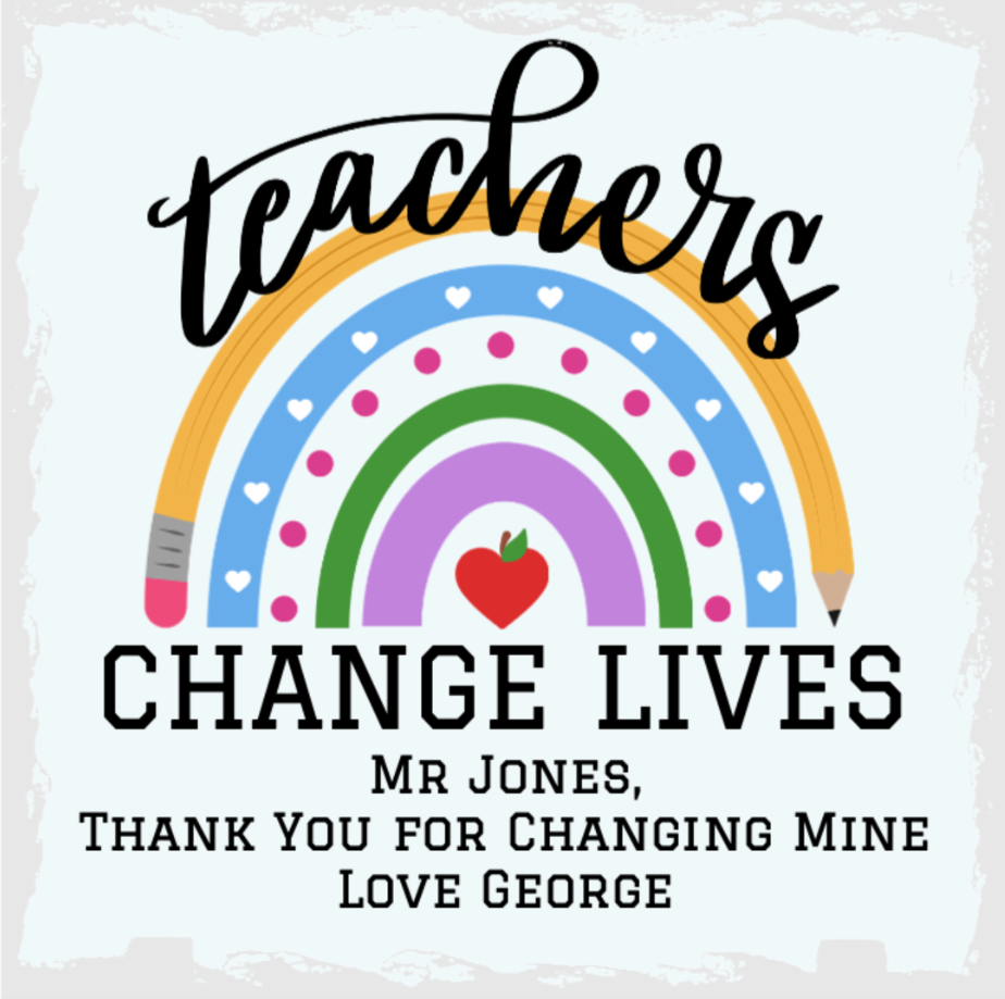 Personalised Teachers Change Lives Photo Slate