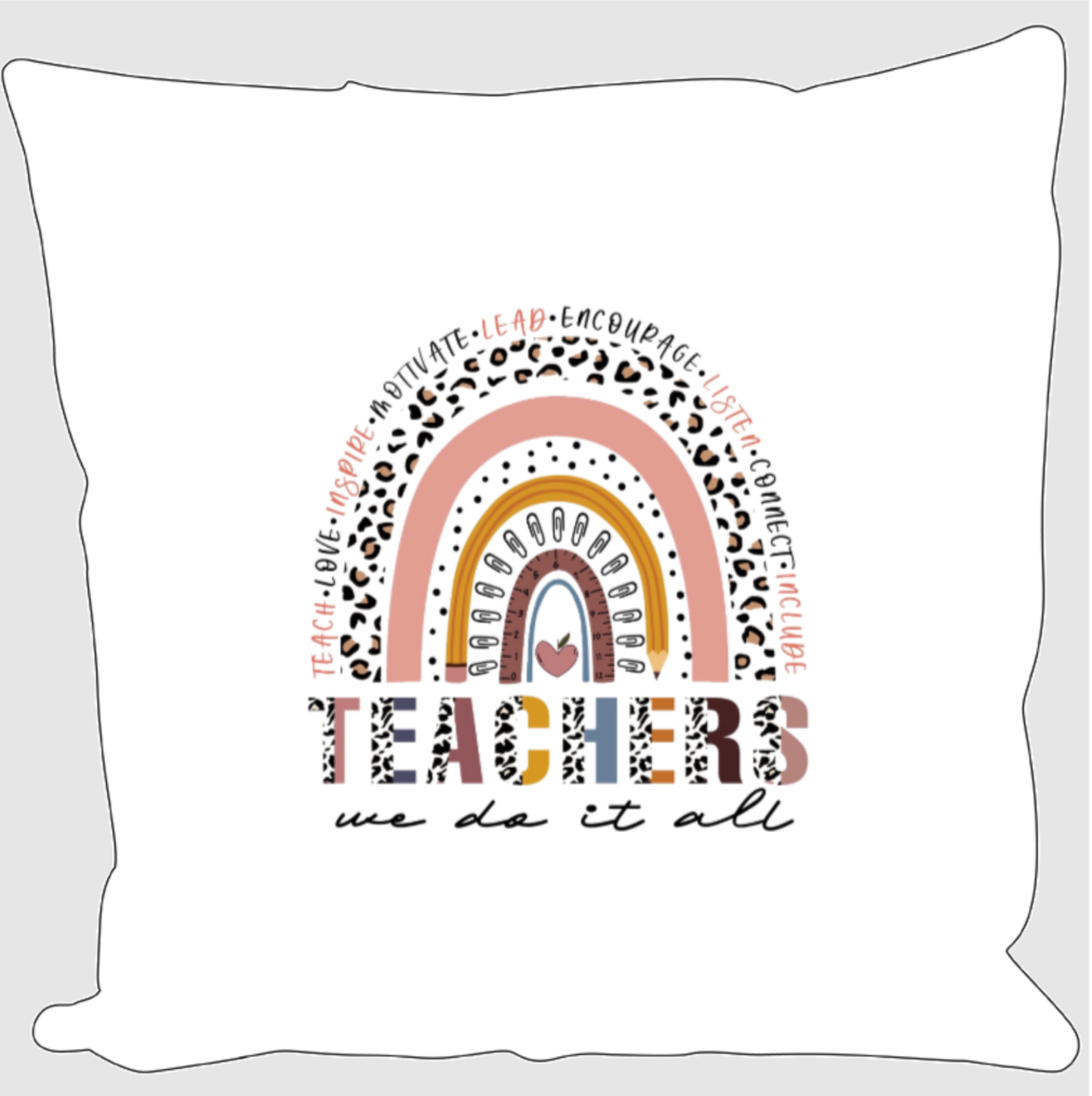 Teacher Rainbow Travel Mug, Ceramic Mug, Coaster, Cushion, Water Bottle, Keyring
