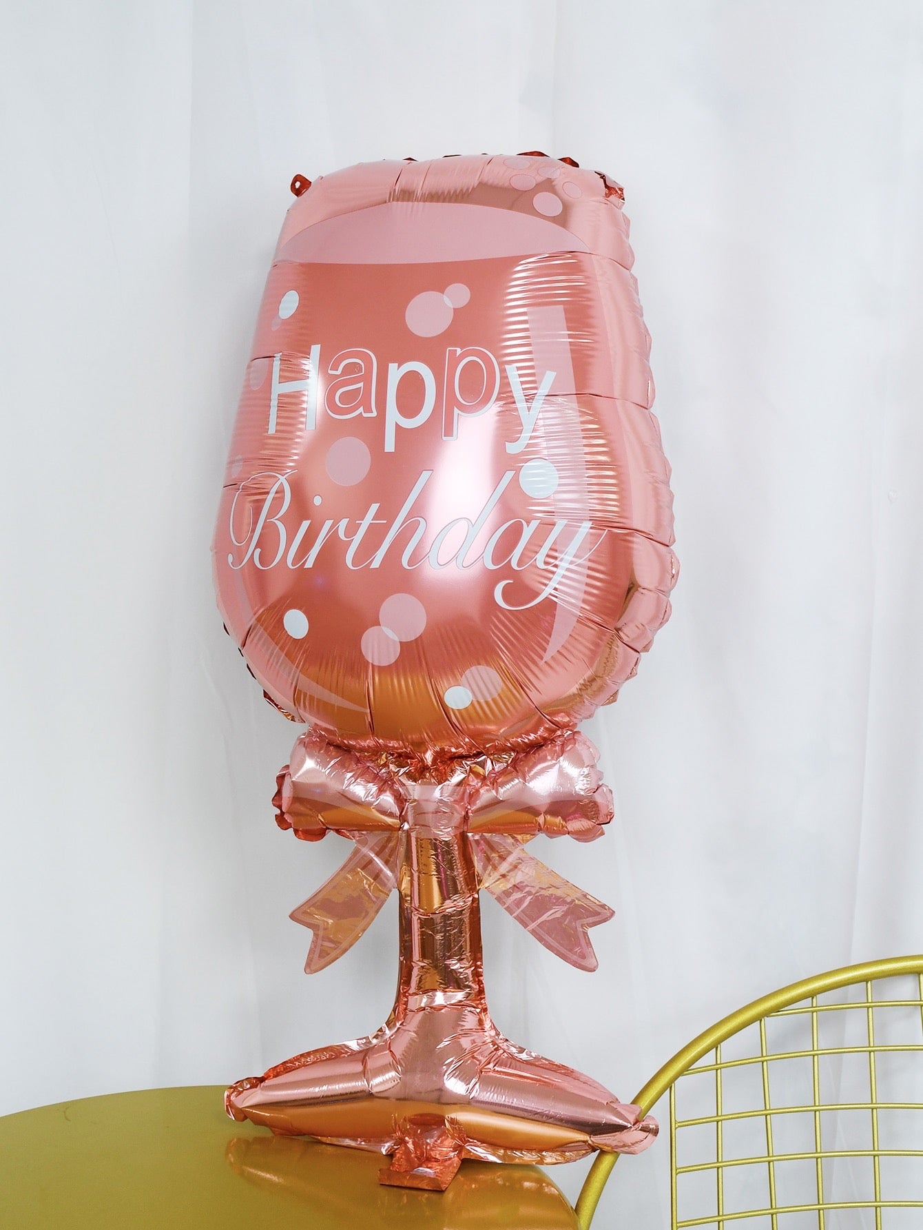Happy Birthday Glass Shaped Foil Balloon, Party Decoration, Balloon, Birthday